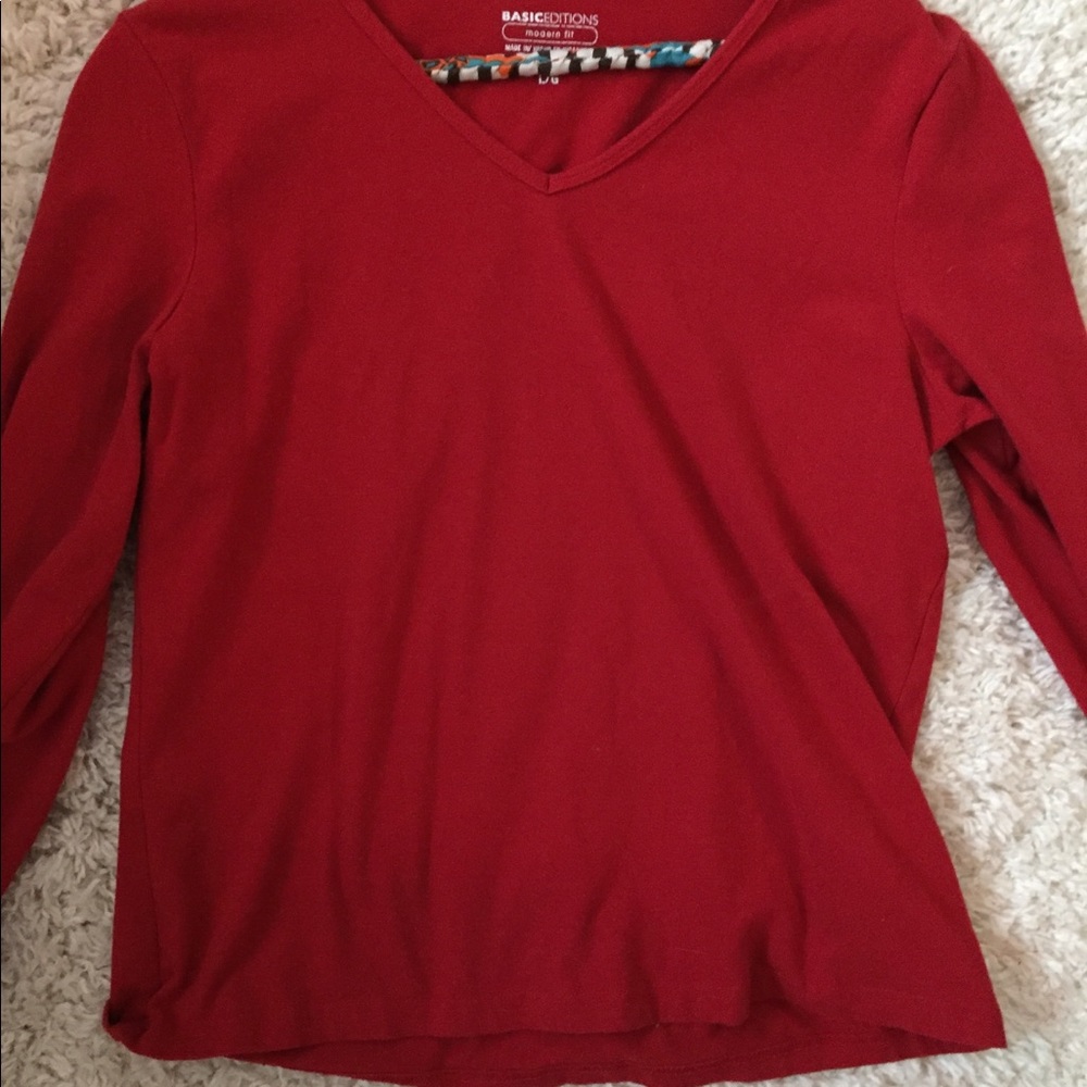 Simple long sleeved v-neck tee